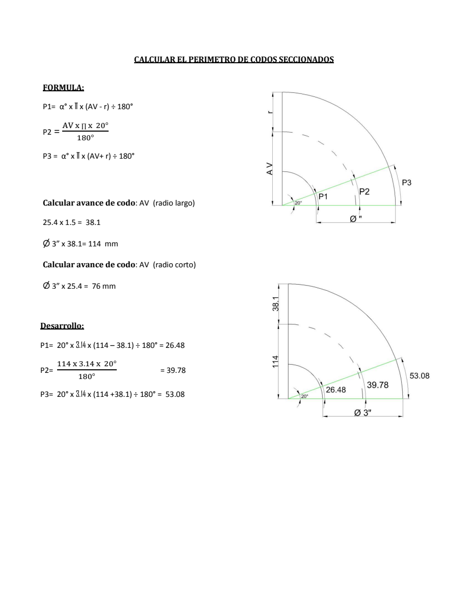 CALCULAR  ANGULO DE CORTE EN CODO
